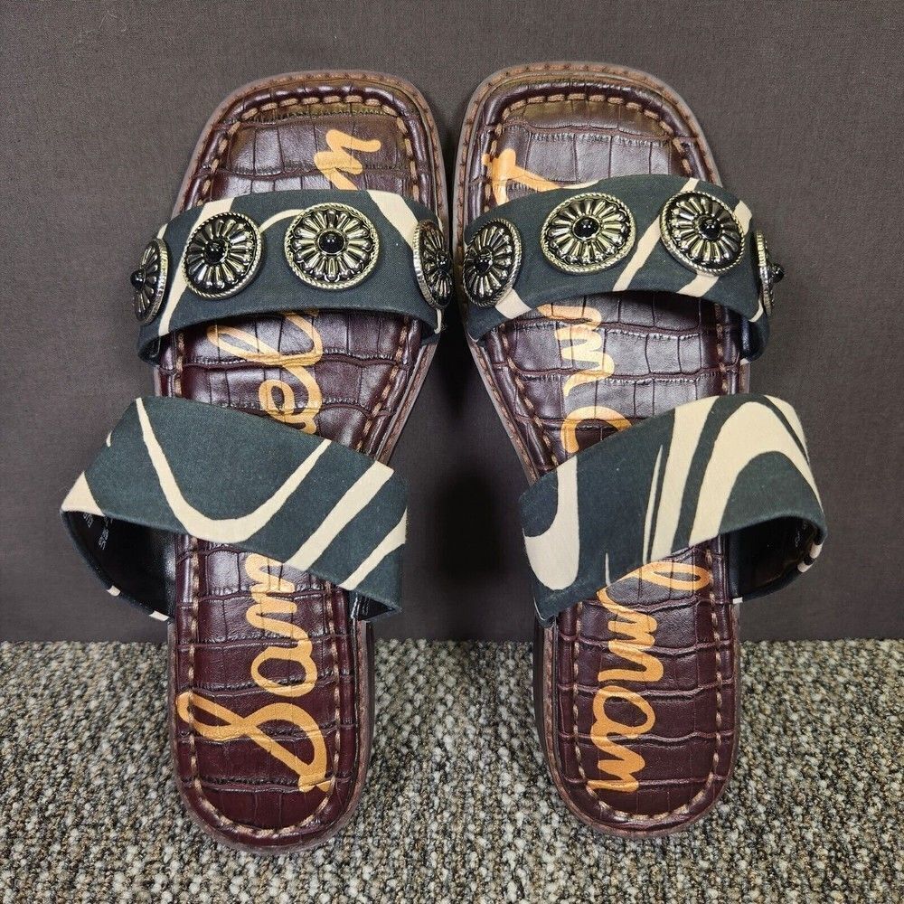 Sam Edelman Hera Womens Size 6M Black Cream Slip On Business Casual Sandals - Picture 6 of 9